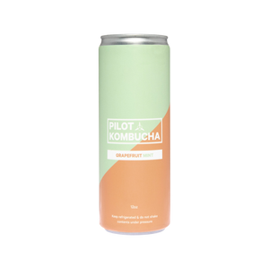 6 Pack Grapefruit Mint Kombucha, 12 oz cans